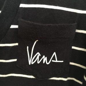 Striped Vans V-Neck T-shirt, Size L